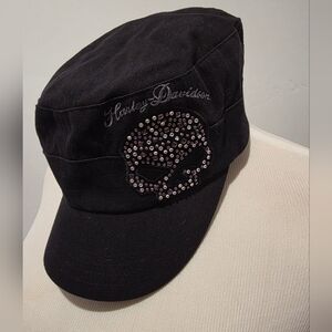 Harley-Davidson Black Cap with Rhinestone Skull